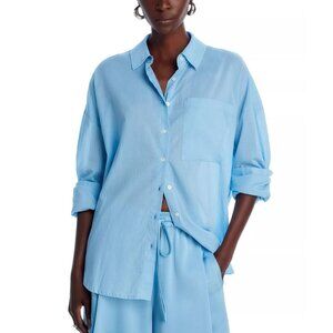 165$ Essentiel Antwerp Oversized Button Up Shirt Women's Size S Light Blue